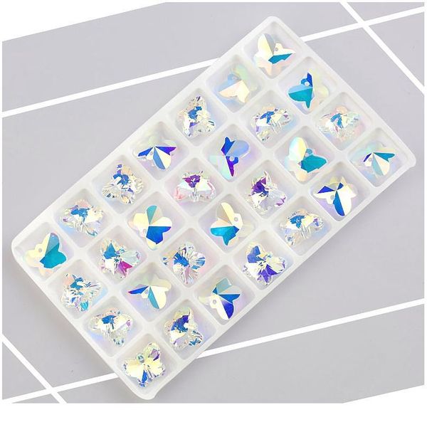 

14mm 84pcs/box crystal charms glass beads pendant rhinestones gems for jewelry making earr jllhep, Black;white