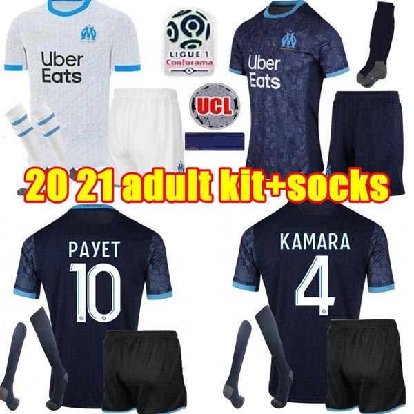 

2020 олимпик футбол джерси бенедетто взрослых kit с носками om рубашки мужские полный комплект 10 пайе 19 l.gustavo майо-де-футовый о.м, Black