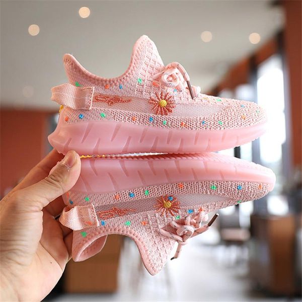 

dimi 2020 осень дети обувь девушки повседневная обувь мода дышащий вязание вышивка цветы малые glow дети кроссовки jllqyo bdetrade, Black