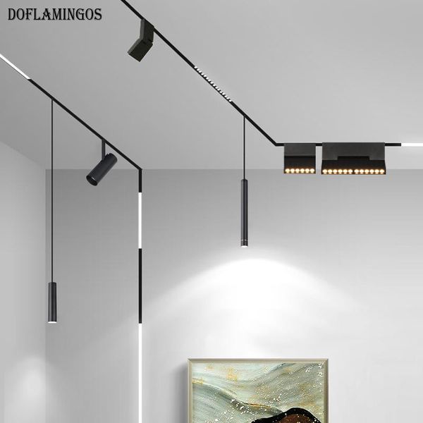 

2021 new no main light decoration creative magnetic lamp holder aluminum ceiling recessed suspended led magnet mount lights
