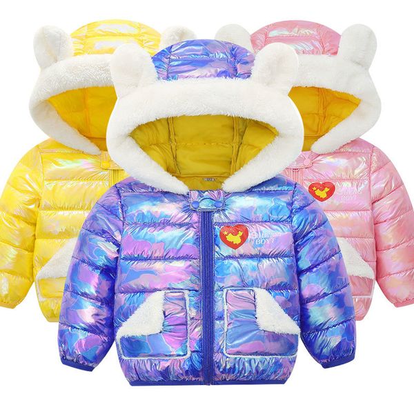 

baby girl winter hooded coat cartoon dinosaur boy warm jacket children clothing 1029, Blue;gray