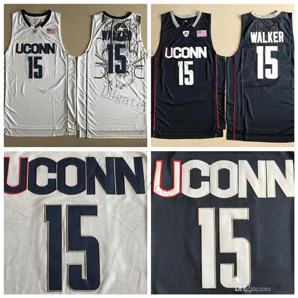 

uconn huskies college 15 kemba walker jersey men for sport fans kemba walker basketball jerseys team color navy blue white high quality, Black