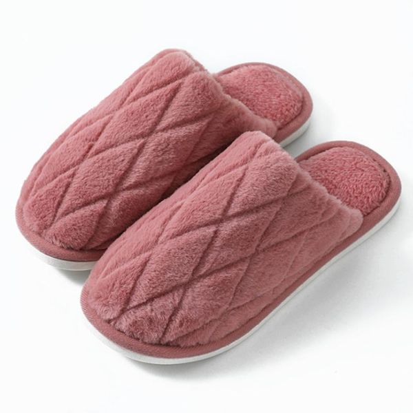 

slippers plus size lovers home slipper winter indoor flats shoes for woman warm non-slip couples floor femme pantoufles, Black