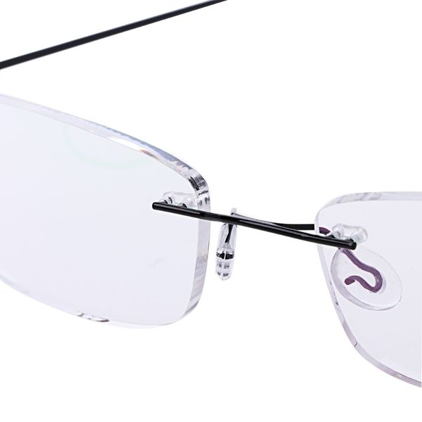 

newultralight titanium rimless rectangular glasses spectacles eyeglass +1.0 to +3.5 3