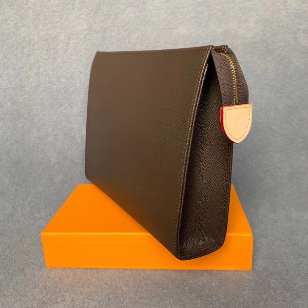 

3a quality hand bag travel toiletry pouch clutch protection makeup bagi women leather waterproof cosmetic bags for women with dust baga 26cm