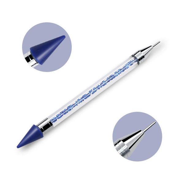

dual-ended nail dotting pen nail art painting brushes dual tip brush sile head nail brush diy pencil acrylic quart qylkxw, Silver