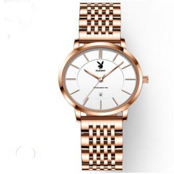 

hbp quartz movement 41mm full fuction white dial men watch brown 316 stainless band ing, Slivery;brown