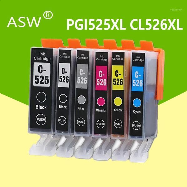 

ink cartridges asw pgi525 pgi 525 cli 526 for canon pixma ip4850 ix6550 mg5150 mg5250 mg6150 mg8150 mx885 mg5350 printer1