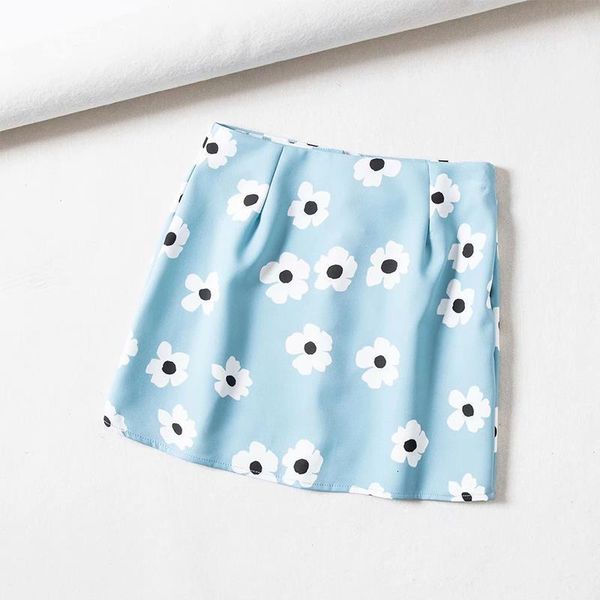

daisy skirt women high waist harajuku skirts summer streetwear women's a-line skirts 2020 fashion blue with zipper bottoms lady, Black