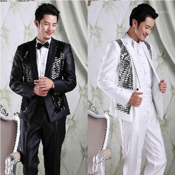 

terno masculino mens suits with pants 2020 new arrival sequine suits men korean slim fit mens wedding groom1, White;black