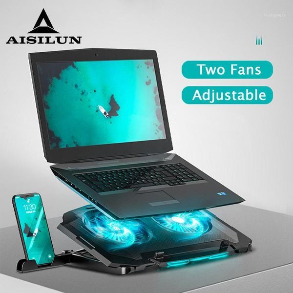 

gaming pc adjustable lapcooler usb mute lapcooling pad support notebook stand with dual fan for pro phone holder1