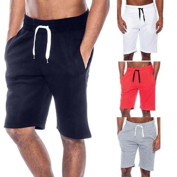 

mens summer casual tech fleece shorts gym baggy sport jogger sweat beach pants, White;black
