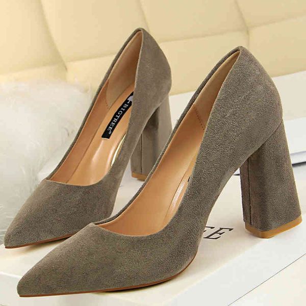 

shoes sapatos dress femininos bombas de camurÃ§a luxo sapatos salto alto senhoras elegent quadrado apontou pÃ© bomba feminino ihs9, Black
