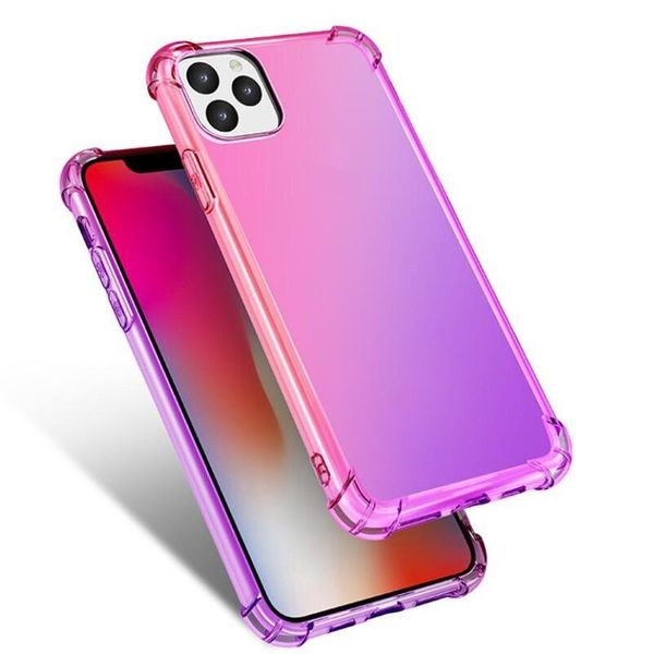 

new phone cases gradient colors anti shock airbag clear cases for iphone 12 mini 11 pro max xs 8 7plus 6s