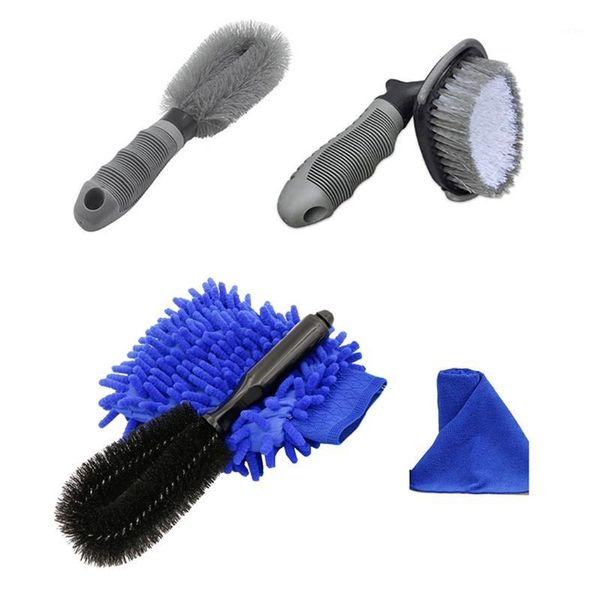 

3x car wheel cleanning brush,wheel and component brush & 2 pcs car wheel cleaning brushes rim tire cleaner1