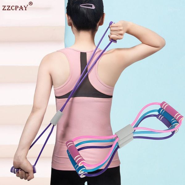 

resistance bands 2pcs rally yoga fitness band 8 word rope stretch sports auxiliary equipment home use belt1