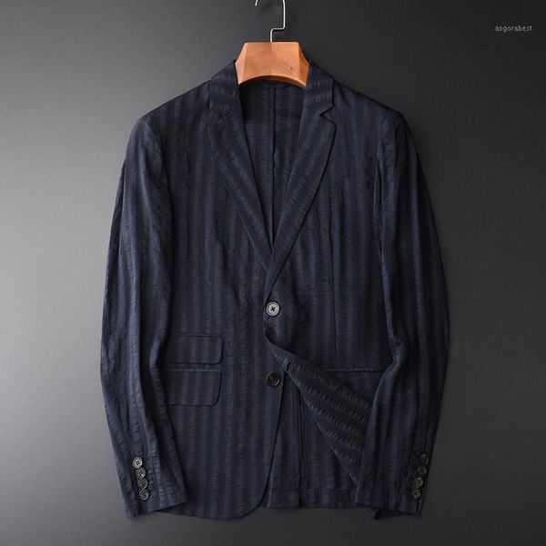 

linen male spring and autumn luxury single breasted thin slim men plus size 4xl business blazer masculino1, White;black