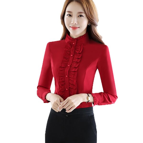 

new fashionable female manga long chiffon woman's blouse casual single-breasted large lotus leaf base shirts 4xl y2le, White