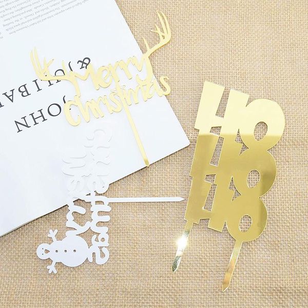 

с рождеством торт топпер акриловые кекс топпер десерт торт украшение инструмент xmas фестиваль birthday party baby shower декорация jllurx