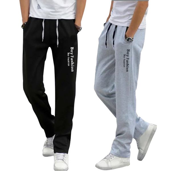

autumn new men pant cotton solid mid waist drawstring sweatpants elasticityl slim regular casual sport pantalon homme m-4xl t200319, Black