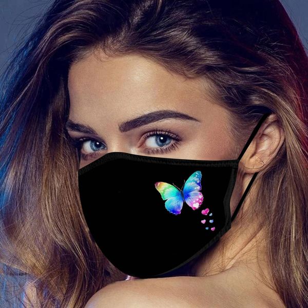 

cotton washable маска бабочки printed маска рот caps ушной крючок защитная маска рот многоразовых женщина mascarilla 127 wmtvcv otsweet