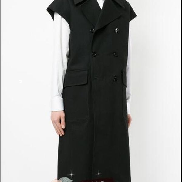 

2021 New S-6xl. Spring Fall Korean Version of Long Southern British Suit Sleeveless Men's Jacket Loose Vest BB8E, Black;white