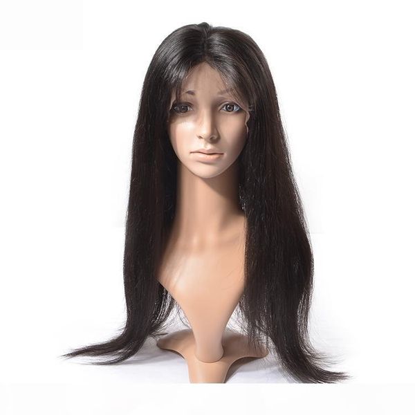 

brazilian human hair full lace wig for black women lace wig samples straight human hair full lace wig with baby hair, Black;brown