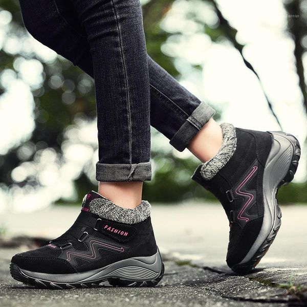 

boots female women shoes ankle 2021 winter woman casual thick with short shoes1, Black