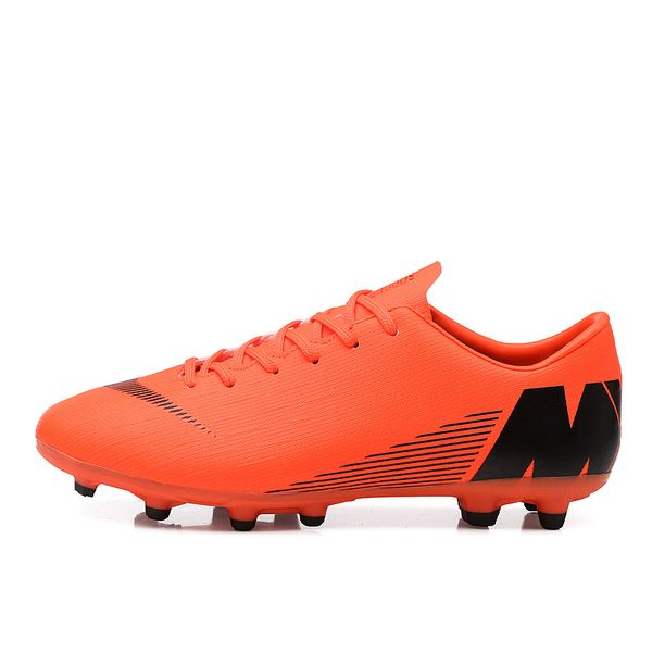 

long spikes soccer shoes professional turf football boots futsal cleats training sport sneakers zapatos de futbol child, Black;brown