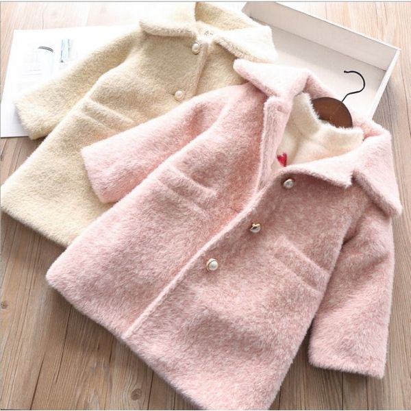 

children's woolen coat girl's long woolen coat thick 0927, Blue;gray
