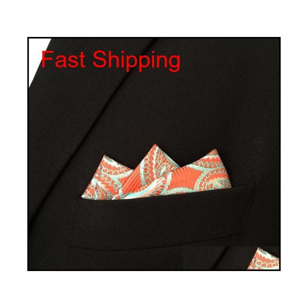 

qh1 paisley orange pink green pocket square mens hankies qylxbm mj_fashion, Blue;white
