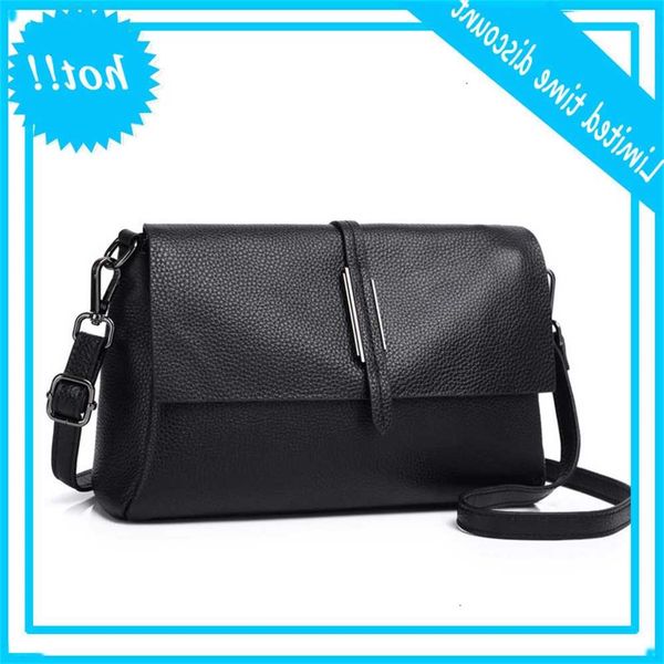 

2020 new fashion double bag head layer cowhide women's single shoulder slant span handbag