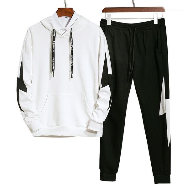

men tracksuit hoodies set 2020 new casual sporting suit spring male solid fitness sweatshirts+pants two piece jogger sets gym1, Gray