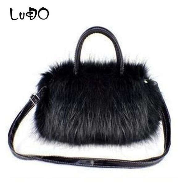 

shoulder bags lucdo lady girl pretty cute faux fur handbag mini messenger bag tote fashion women winter sac