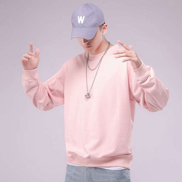 

men's sweater spring autumn new sportswear casual wear long sleeve crew neck pullover cotton solid, Gray