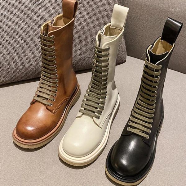 

boots black female british style chic lace-up 2021 motorcycle1