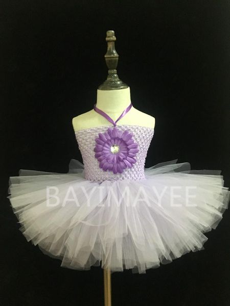 

girl's dresses cute baby crochet tutu dress infant girls 2layers fluffy tulle ballet tutus with 4" daisy flower kids corset party, Red;yellow