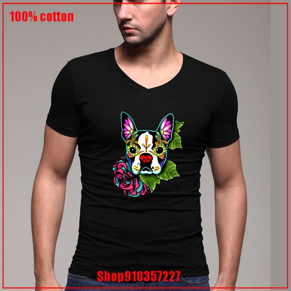 

team charismatic guy boston terrier day of the dead sugar skull dog father's day gift hombre camiseta sport sweatshirt hoodie t shirt