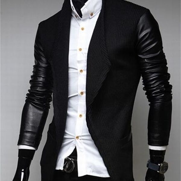 

2021 the new fine casual large shirt autumn and winter new fashion male long woolen jacket sp42, Black;brown
