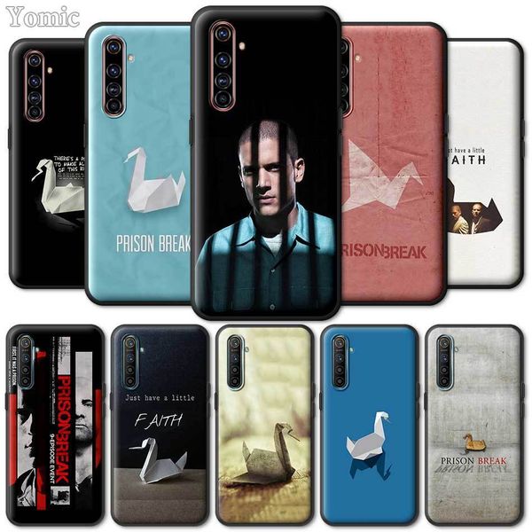 

case tpu prison break for realme x50 5g x2 5 6 pro 5i 6i xt c3 narzo 10 10a black silicone mobile phone cover shell soft bumper