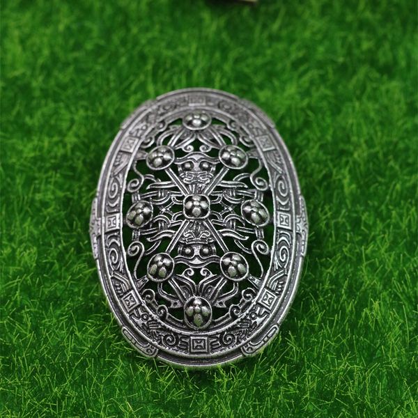 

langhong 10pcs legendry nordic vikings amulet fibula set brooches sweden scandinavian viking brosch jewelry talisman 201009, Gray
