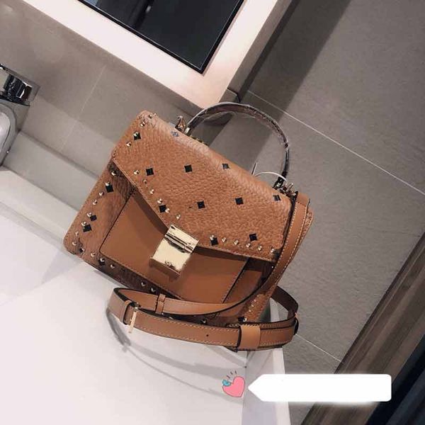 

new arrival handbags mom pattern women handbag purse rivet style purses messenger hand bag women bags