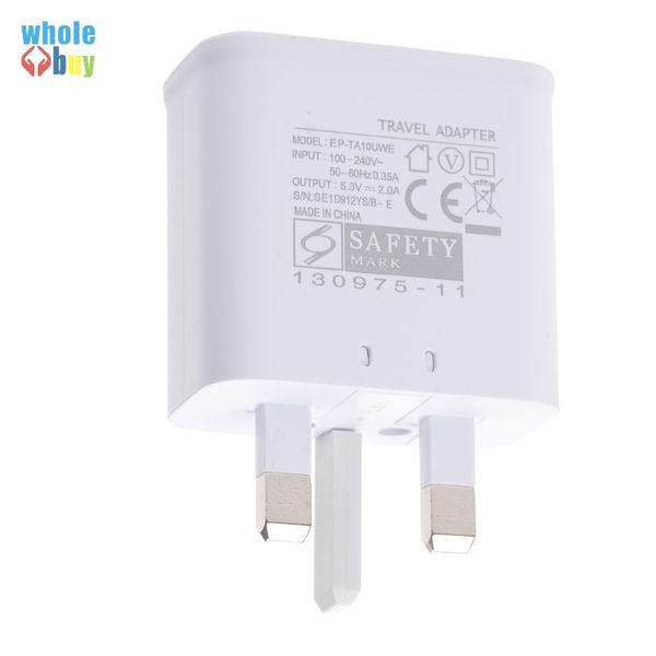 

великобритания plug 5v 2a ac single usb порт смартфон зарядное устройство для samsung galaxy примечание4 / s6 / s7 качества хорошего 100шт