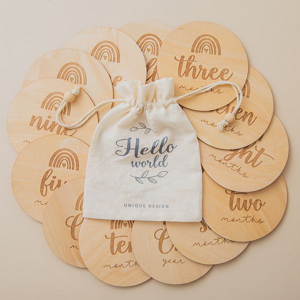 

1 setbaby milestone block baby monthly newborn commemorative card newborn birth month birthday baby kids pgraphy props toy lj201105