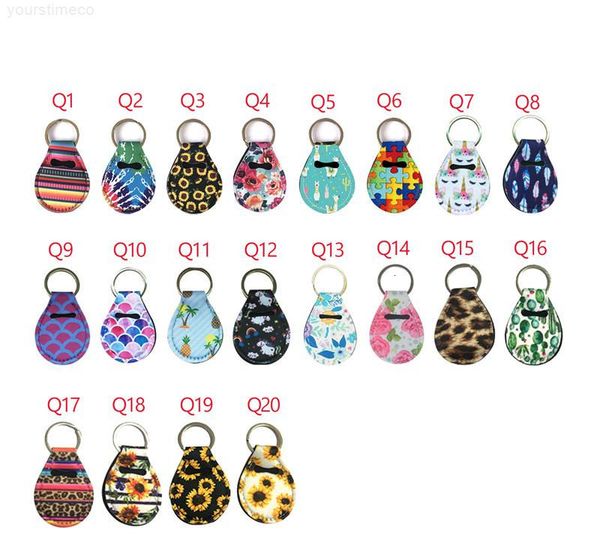 

for material neoprene quarter holder diving keychain party favor 15 designs unicorn pattern floral print with metal ring