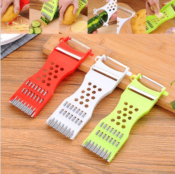 5 in 1 Utensili da cucina multifunzionali per verdure Affettatrice e pelapatate Luffa Taglierina per cetrioli Accessori da cucina Zester di carote e patate