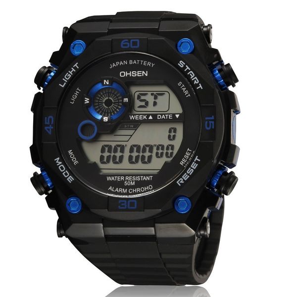 

dual fashion men's movement ohsen 2810 sports leisure electronic watch watch watch, Slivery;brown
