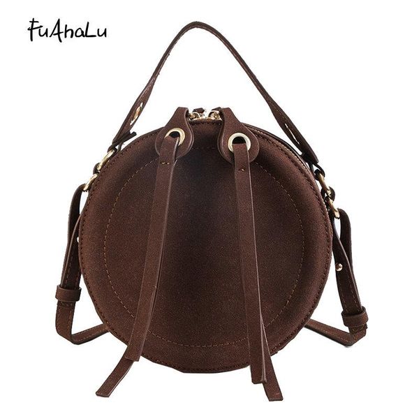 

fuahalu autumn new korean version of the wild messenger shoulder retro matte fashion small round bag