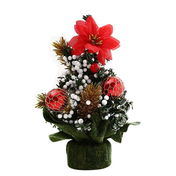 

8inch tall with ornaments party tabledeskdecor bows flowers mini cedar festival home artificial christmas tree baubles