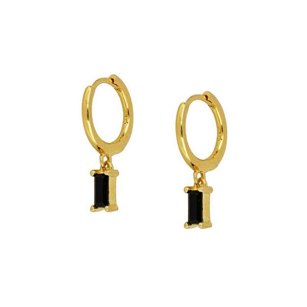 

hoop & huggie tiny charming 925 sterling silver small earrings for women white/black/green/purple color cz hoops minimalist jewelry gift, Golden;silver